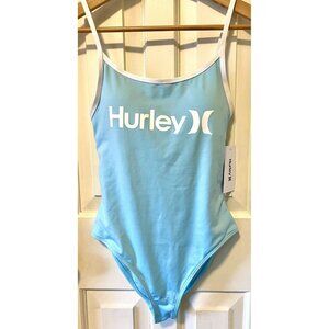 NEW Hurley Women’s One Piece Bathing Suit  Adjustable Straps Turquoise Surf